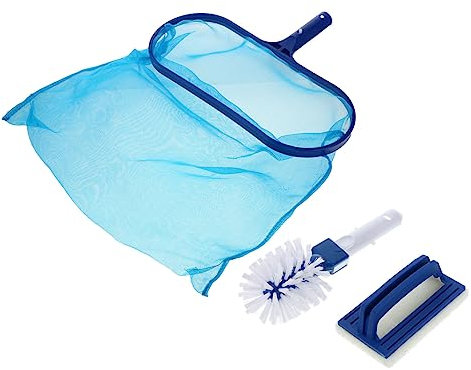 Yardwe Kit de Limpieza para Piscinas Plástico Azul Red Recogedora de Hojas y Cepillo de Pared Adecuado para Piscinas Pequeñas de Hidromasaje