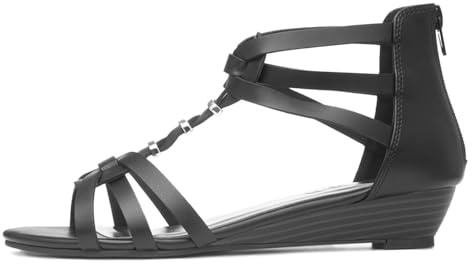 Lilley Womens Black Wedge Zip Up Gladiator Sandal - Size 5 UK - Black