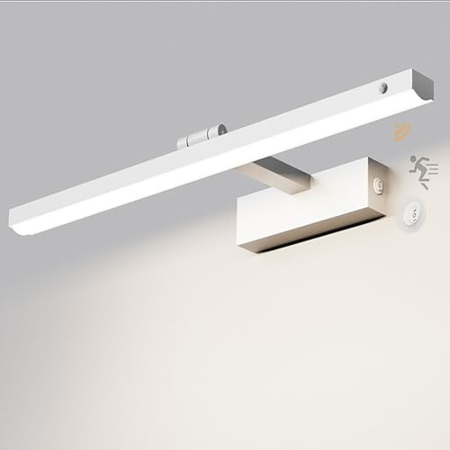 LED Bathroom Mirror Light with Motion Sensor and Switch 180° Rotating Wall Lighting Aluminum Cabinet Lamp 80cm 40W Vanity Sconce IP44 Makeup Lights Reading Lamps