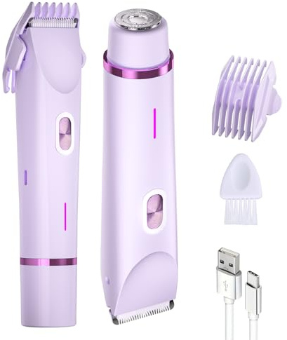 2025 4 IN 1 Intimrasierer für Frauen【Hautfreundlich & Reizfrei-SFE Zertifiziert】【Schmerzfreiepilation-Deutsche TXO Technologie】Bikini Trimmer Damen Intimbereich für Gesicht, Körper,Bikinizone Purpur