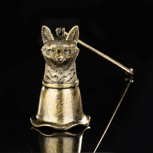 AimtoHome Professor Fox Candle Snuffer - Dr. Rusty Ponder with Glasses, Vintage Gunmetal Flame Extinguisher Tool for Candle Lovers