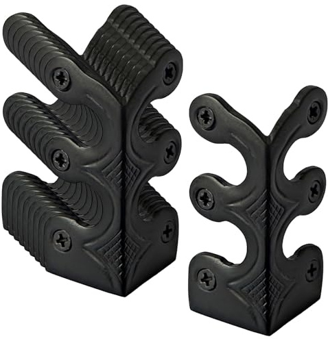 Metal Antique, Furniture Protection, Black Corner Guards Shelves Tables, 10 Pcs Baseboard Corner Protectors, Installation Made Easy