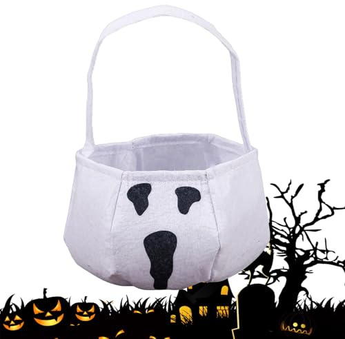 Halloween godisväska – fleece, bärbar | fleece godie-organisatörväska med handtag, läskig förvaringskorg för kvinnor, flickor, tonåringar, tonåringar | fest, söt eller