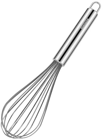 NileHome Stainless Steel Whisk Set 25.4cm Hand Blender Kitchen Whisk Balloon Whisk Kitchen Wisk Wire Whisks for Cooking, Whisking, Blending, Beating, Stirring- 1 Pack