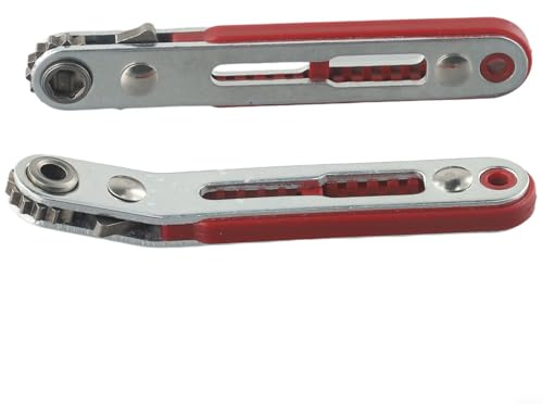 Jotekonoby Lot de 2 mini clés à cliquet avec entraînement 6,35 mm, coude décalé à 90 degrés et poignée de tournevis à tête droite pour espaces restreints, inverseurs à 16 dents