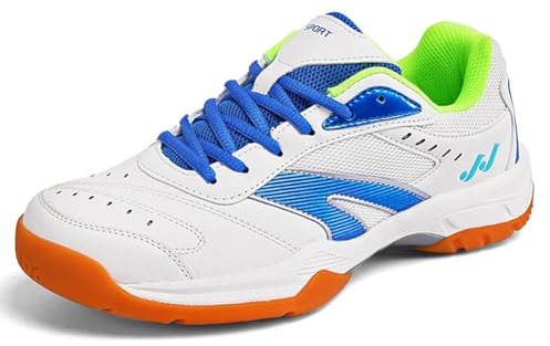 Badminton herr dam låga lätta skor inomhus idealiska för studenter och par, Whiteblue, 39 EU