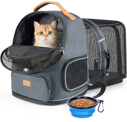 Morpilot Sac à Dos Transporteur interactif 2-en-1, Portage ventral et Dorsal, Sac de Transport Extensible Respirant pour Chats Moyens et Petits Chiens jusqu'à 11,3 kg