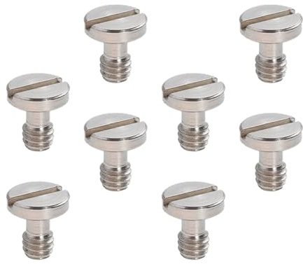 Toddmomy 8 Pezzi Vite Piastra Montaggio Treppiede 1/4 Pollice in Ferro Nichelato 12mmx13mm per Accessori Fotografici e Supporti Luce, Compatibile Piastra a Sgancio Rapido, per Uso