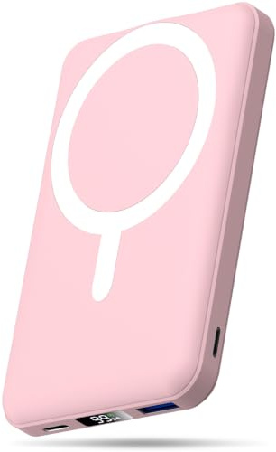 AOGUERBE Power Bank 10000mAh para MagSafe, Bateria Externa Carga Rapida | Compatible con iPhone 17-12 Serie, carga inalámbrica 15W + 22.5W USB-C rápida, pantalla LED, tamaño bolsillo, viajes diarios