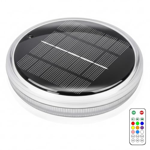 Hotainoys Solar Pool Light with Remote Control, 9 Colors & 3 Modes Floating Pool Light for, Solar Powered Waterproof Outdoor Lights for Inground & Above Ground Pools, Garden, Pond Decor Lights