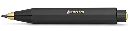 Kaweco CLASSIC SPORT Fallbleistift Black 3.2 mm 5B I Minenbleistift aus hochwertigem Kunststoff in Klassischem Design I Druck-Bleistift nachfüllbar in Schwarz I Druckminenbleistift 10,5 cm