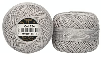 Anchor Perlgarn 8, 4591008-00234, Farbe:silbergrau, Stickgarne