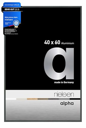 nielsen Aluminium Bilderrahmen Alpha, 40 x 60 cm, Grau