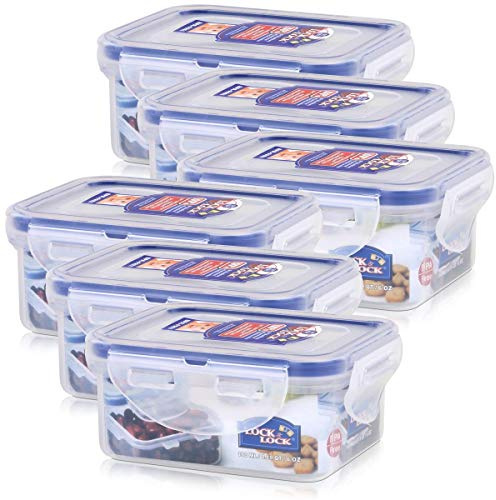 6 x Lock & Lock Rect 180ml Food Container HPL805 by Lock & Lock