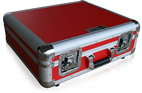 Maletín de tocadiscos para Technics Turntable DJ, rojo