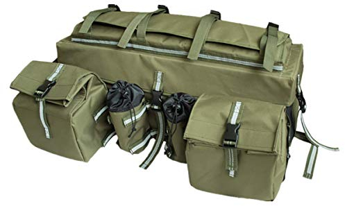 Sport Tent ATV Quad Tasche Hinten wasserdichte Gepäcktasche Universal Quad Koffer Softtasche Abnehmbare Zusatztaschen Rücksitztasche Gepäckträgertasche (Armeegrün)