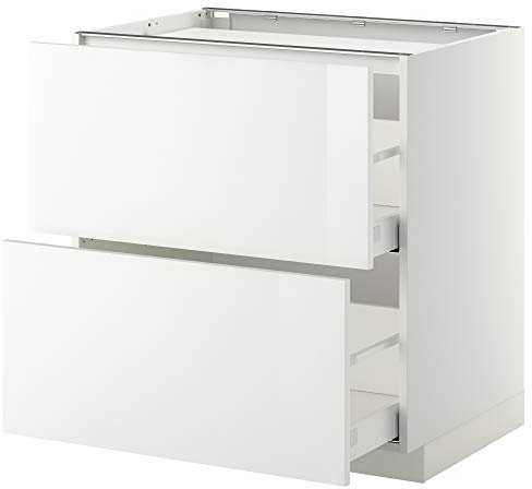 Maximera/Métod Base Cab F plaque de cuisson/2 façades/2 tiroirs 80 x 61,8 x 88 cm Blanc/anneau blanc