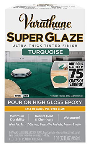 Varathane 369293 Super Glaze Pour-On High Gloss Epoxy, Quart, Turquoise