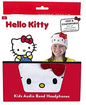 OTL Technologies Hello Kitty Kopfhörer für Kinder mit Audioband, kabelgebunden, für Kinder ab 3 Jahren, Weiß