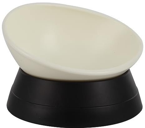 Bulldog - Cuenco antideslizante para perros y gatos, plato de goma desmontable para perros, cuenco inclinado estéril para mascotas, base inclinada (negro, 2 tazas (perro pequeño/mediano))