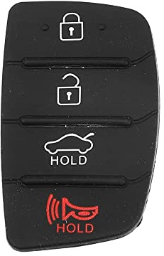 X AUTOHAUX Auto Schlüsselgehäuse 4 Tasten Gummi Hülle Für Hyundai | Schwarz, Gummi, 40x24x4.5mm, Kein Originalteil, Nur Externe Schutzhülle, Aftermarket Zubehör