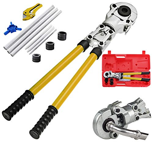 YyDDs Pinza a crimpare per Tubi 16-32 mm Strumento a pressare con calibratore a Molla di Torsione PRO to Contour Tubo Composito per Tubi compositi Pex-al-Pex Tubi compositi in Alluminio, Giallo