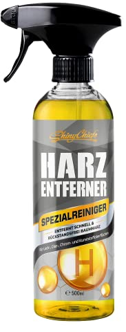 ShinyChiefs Harzentferner 500 ml - Hochwirksamer Auto Harzlöser für alle Oberflächen - Entfernt effektiv Baumharz, Vogelkot, Teer und Wachse - Materialschonender Baumharzentferner