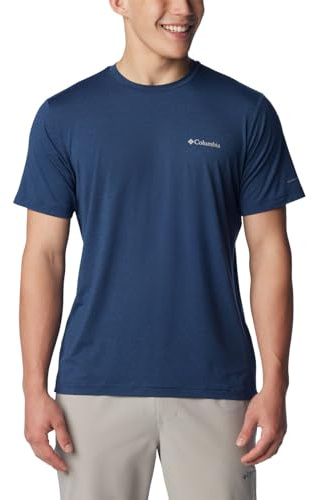 Columbia Herren Tech Trail Crew Neck II T-Shirt, College-Marineblau-meliert, XX-Large