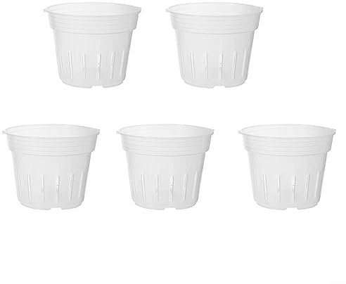 Oniissy Lot de 5 pots à orchidées en plastique transparent avec trous pour un drainage parfait, pots d'orchidées en plastique, pots d'orchidées transparents pour toutes les plantes d'intérieur, taille