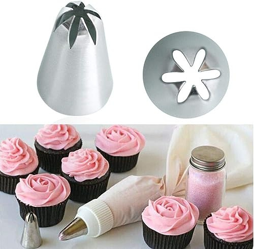 Bakery Stainless Steel Pastry Tips Cupcake Cherry Blossoms Icing Piping Nozzles Ice Cream Tool Cake Decorating Baking Mold Icing and Piping Tips