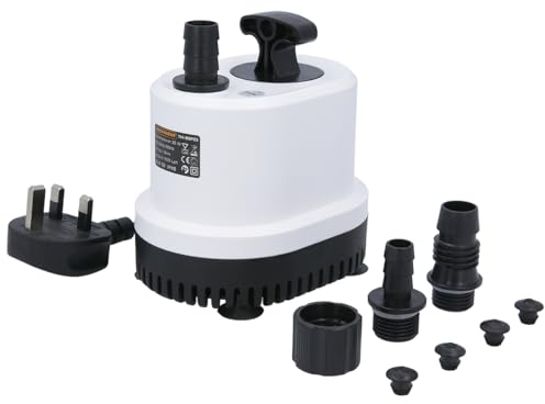 Pool Drain Pump 1500L/H 25W Electric Ultra Quiet Water Pump for Swimming Pools Ponds Bathtubs with 4 Strong Suction Cups 3 Nozzles 3 Adapters for Garden Hose TOUGH MASTER