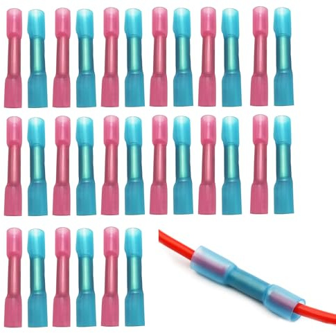80 pcs Connecteur Gaine Thermoretractable,（22-14 AWG ） Cosse Thermoretractable,Connecteur Gaine Thermoretractable,pour Audio à la Maison, Audio de Voiture, RéParation de CâBle D'Alimentation.