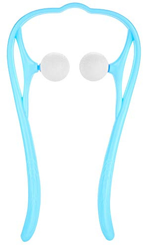 ANKROYU ANKROU Rollerball Selbst Nackenmassagegerät, Manuelle Nacken Und Schultermassagerolle, Schulter Nacken Massagegerät, Triggerpunkt, Manuelle Selbstmuskelmassage,(Blau)