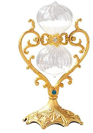 Timer，Sand Timer，Antique Sand Clock，Vintage Metal Hourglass 360° Rotating Large， Brass-tone Metal SandglassTimer 30 60 Minutes，education Creative Toy Office Home Decor Gifts (Color : Retro Gold)