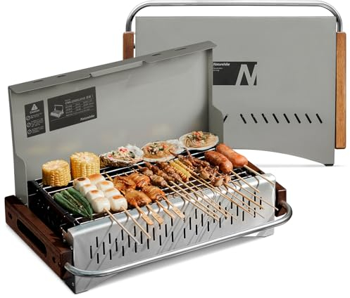 Naturehike Barbacoa de carbón Vegetal Plegable, 50,2 x 32,8 x 33,5 cm, para portátil, portátil, portátil, portátil, Barbacoa, Mesa de Mesa, Barbacoa, Maletero, Barbacoa para Exterior