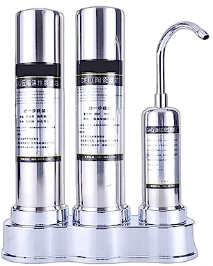 Sistema di filtraggio dell'acqua Depuratore di acqua potabile da bancone da cucina, di purificazione del di filtraggio domestico a carbone attivo in ceramica(Blauw)