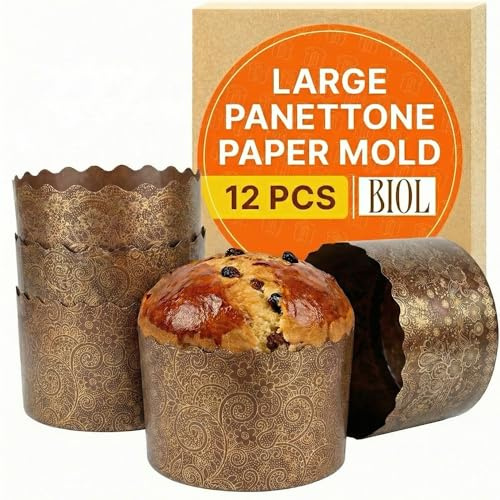 15 oz Paska Mold Easter Bread Forms 12 Pack – Large Easter Bread Paper Mold Panettone Paper Kulich Paska Brown Design