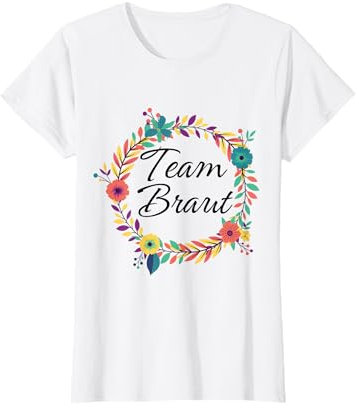 Team Braut Blumenkranz Bunt Junggesellenabschied JGA Frauen T-Shirt