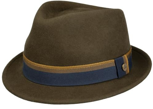 LIERYS Donmalo Trilby Wollhut Knautschbar Unisex Sommer Winter Oliv XXL (62-63 cm)