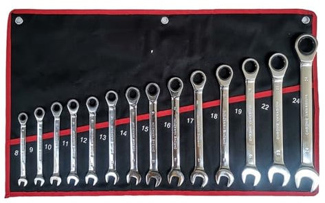 Llaves Fijas Con Carraca Juego de llaves de trinquete Plum Blossom Llave de combinación abierta Llave de trinquete doble rápida de dos vías Herramientas de reparación de automóviles Llave Carraca(14pc