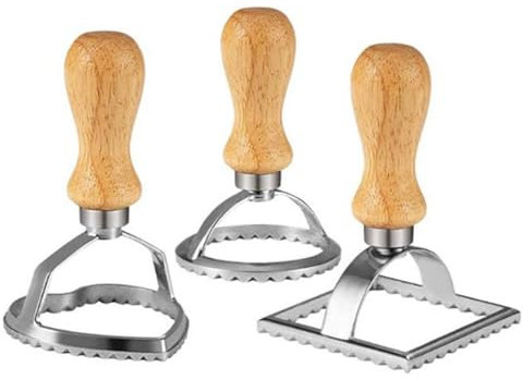 3 PCS Stainless Steel Biscuit Cutter Wonton Pasta Tool Biscuit Mold Wonton Making Wheel Cutter Tool Square Cutting Round Pizza Wheel Moulds samosa Empanadas for Manual Set Pie Mold Small Mould