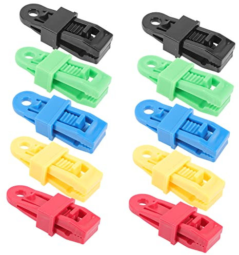 BESPORTBLE Clips para Carpas Resistentes Al Viento, Sujetadores Prácticos De Plástico Duradero, Juego De 10 Unidades Multicolor para Camping Al Aire Libre y Toldos