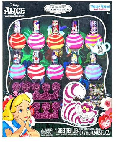 Alice in Wonderland Swirl Nagellack 10-pack Vattenbaserat Glitter