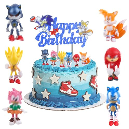 7Pcs Soni Cake Topper, Soni Figures Cake Decoration, Cartoon Theme Birthday Decorations For Kids