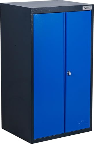 BGS 80204 | Werkstattschrank | 2-türig | 2 Fachböden | Stahlblech | Freistehend | pulverbeschichteter Korpus | Fachböden höhenverstellbar | bis 80 kg belastbar | 2 Schlüssel