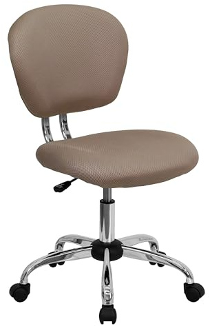 Flash Furniture Mid-Back Mesh svängbar uppgiftsstol med krombas, metall, kaffebrun, 58,42 x 55,88 x 25,4 cm