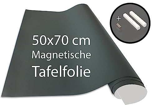 Cuadros Lifestyle Board Foil 70x50 cm | Pellicola magnetica e autoadesiva per lavagne in vinile | Lavagna magnetica | Pellicola magnetica | incl. gesso + magneti | Grigio