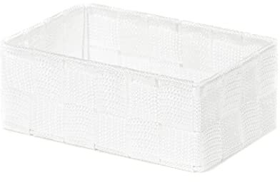 Compactor, Panier blanc support de rangement, Blanc, Dimensions 18 X 12 X H.7 cm, RAN6452