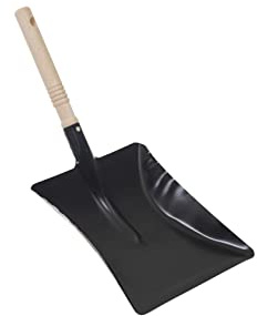 Novaliv Kehrschaufel Metall schwarz Holzgriff Schaufel Blechschaufel Sandschaufel Ascheschaufel Ofenschaufel (Kehrblech schwarz, 1)