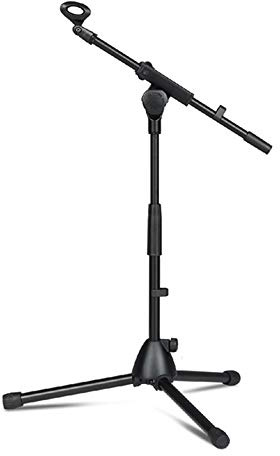 CM668 Mikrofon-Stativ, leicht, faltbar, höhenverstellbar, mit Galgenarm-Clips, Schwarz
